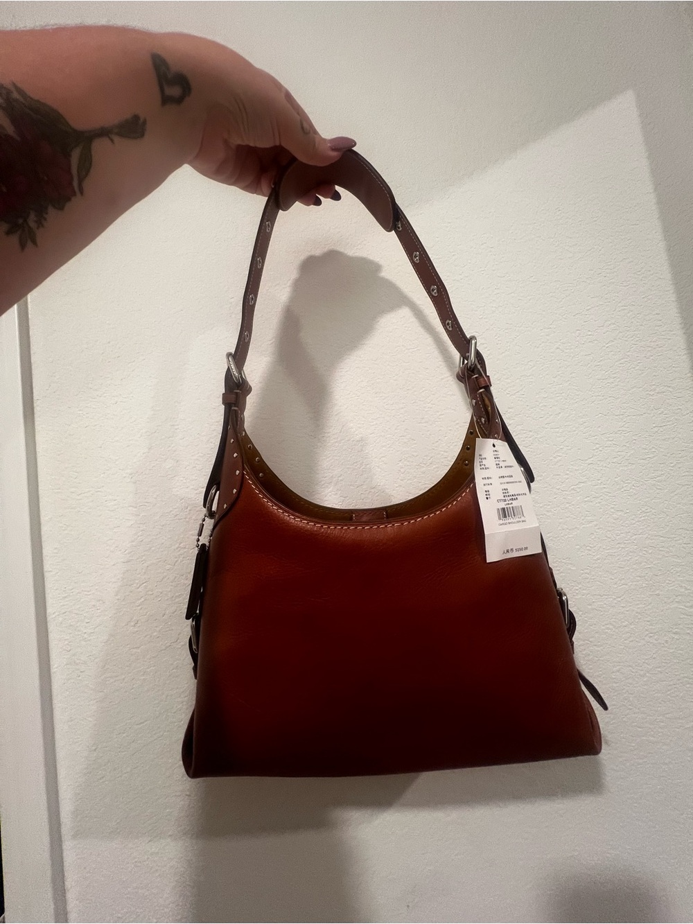 NWT Coach Cargo Shoulder Bag in Amber Brown